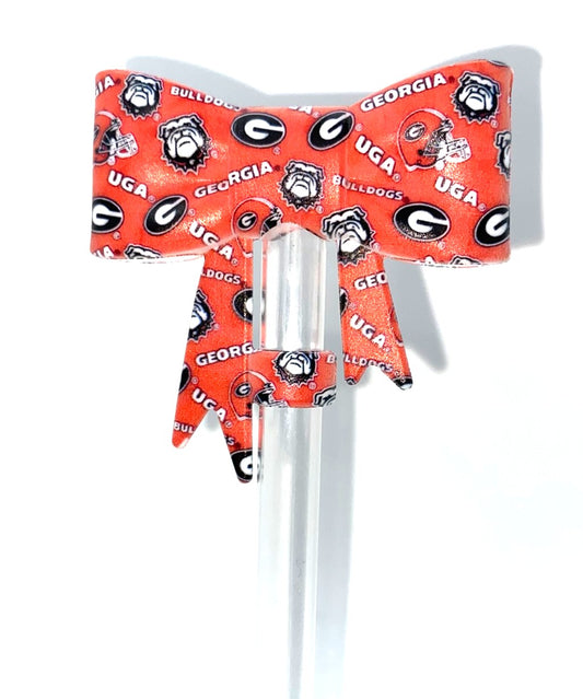 College Football Georgia Bulldogs Bow Straw Topper