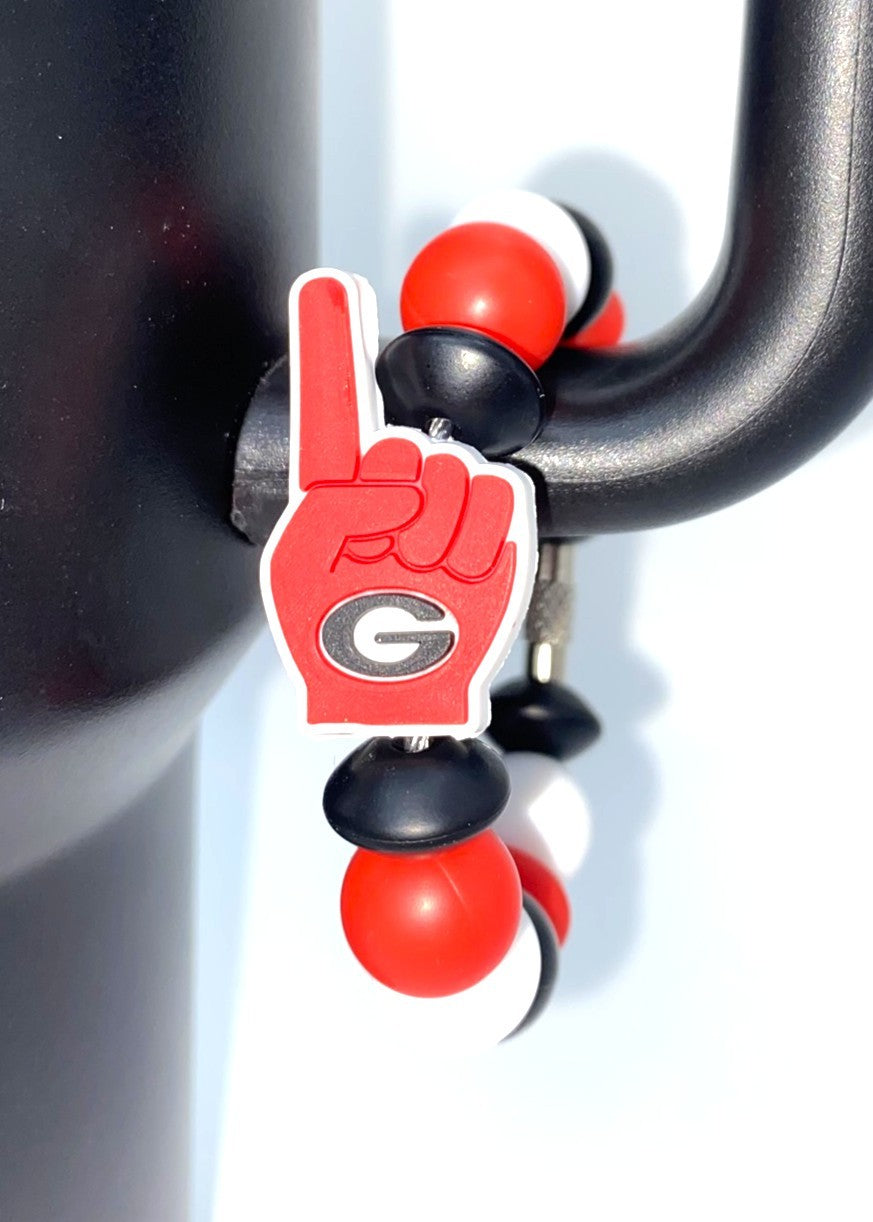 Georgia Bulldogs Foam Fan Finger College Football Stanley Tumbler Cup Handle Charm