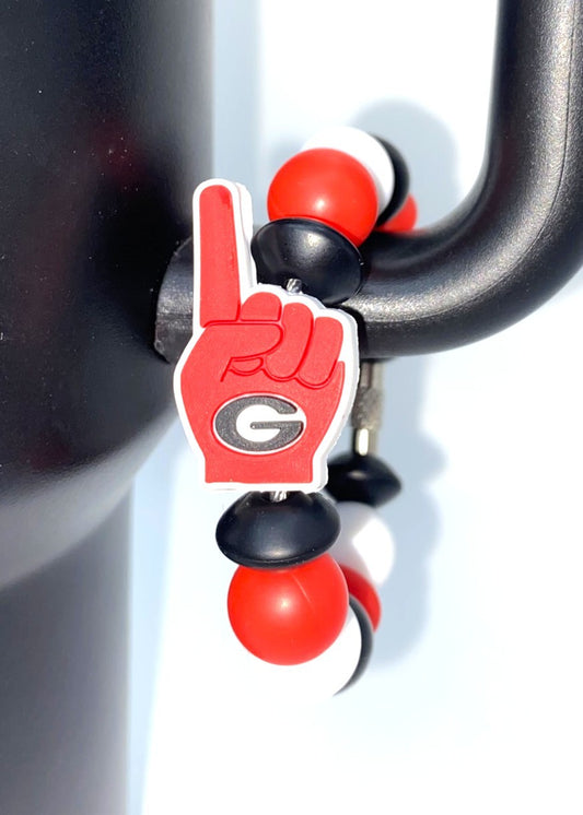 Georgia Bulldogs Foam Fan Finger College Football Stanley Tumbler Cup Handle Charm