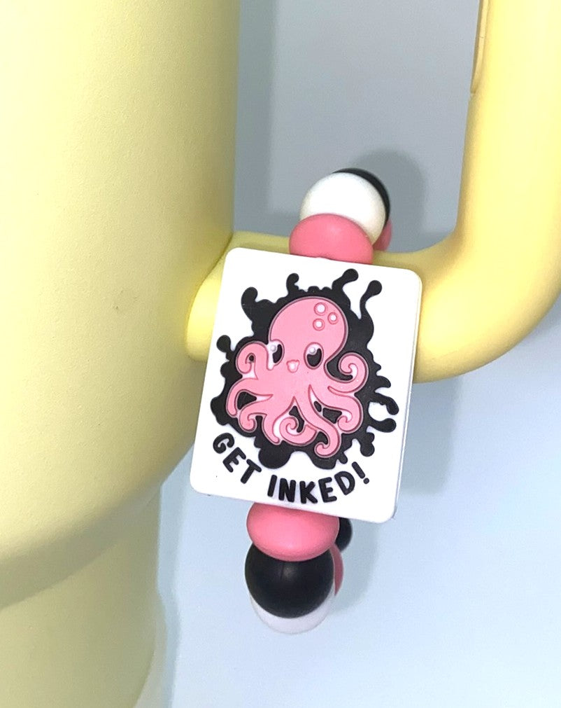 Get Inked Pink Octopus Stanley Tumbler Cup Handle Charm