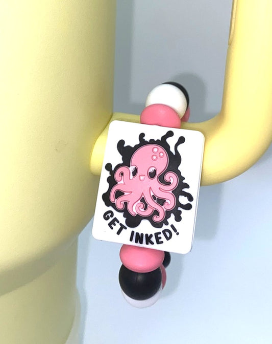 Get Inked Pink Octopus Stanley Tumbler Cup Handle Charm