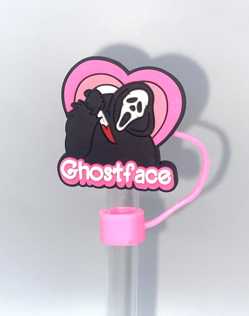 Ghost Face Scream Heart Straw Topper