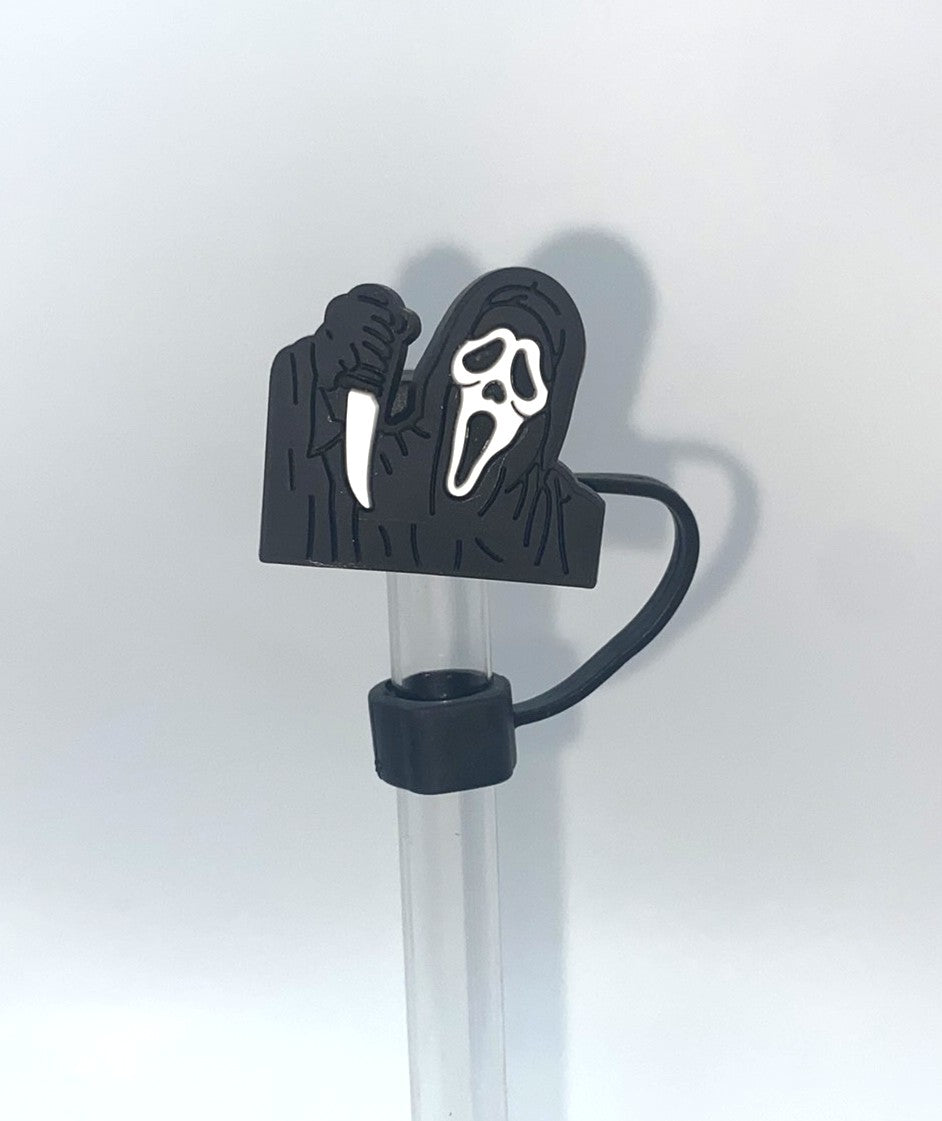 Ghost Face Scream w/Knife Straw Topper