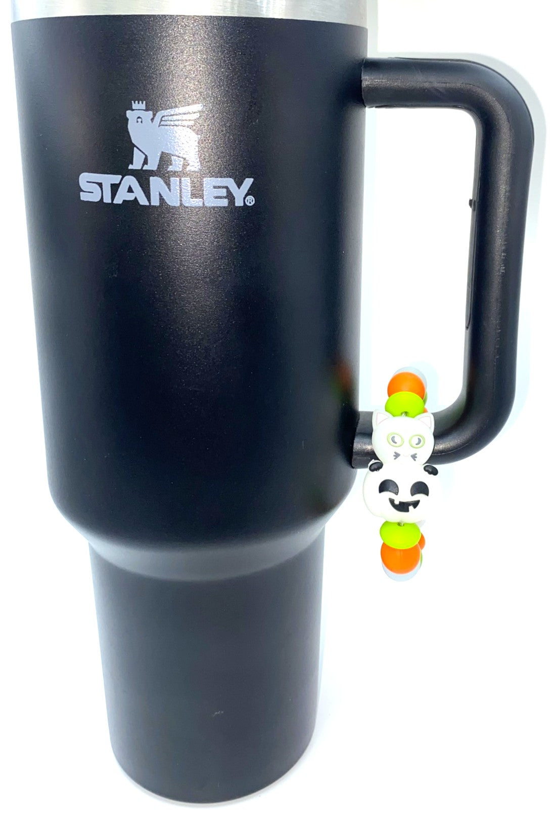 Glow In The Dark Cat In Pumpkin 3D Stanley Tumbler Cup Handle Charm