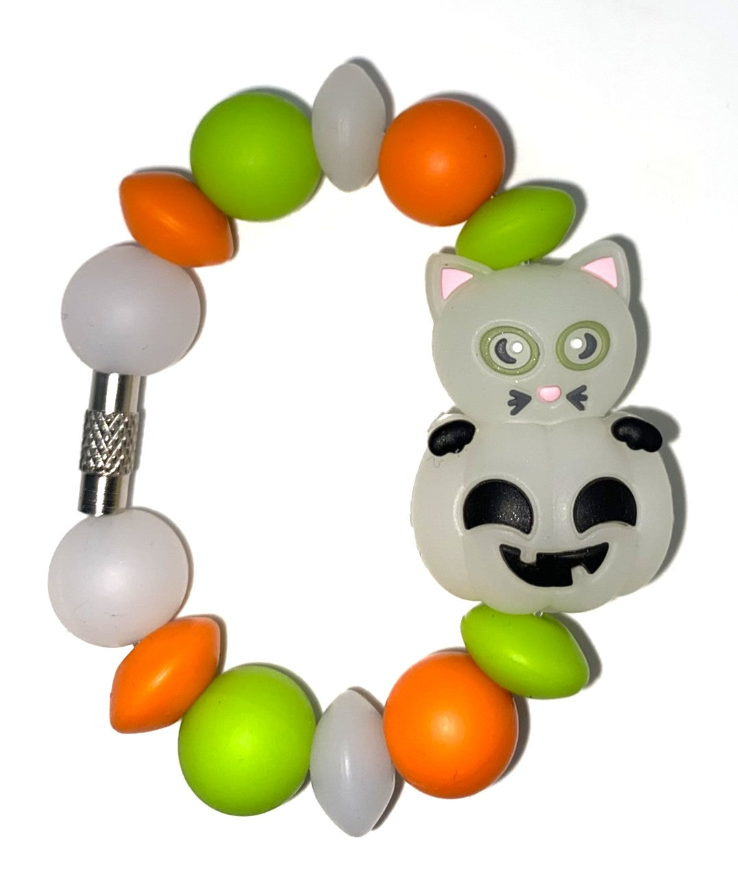 Glow In The Dark Cat In Pumpkin 3D Stanley Tumbler Cup Handle Charm