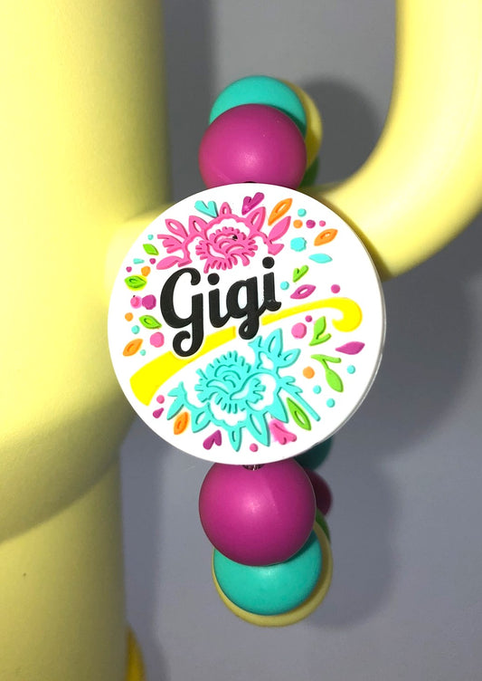 Gigi Floral Stanley Tumbler Cup Handle Charm