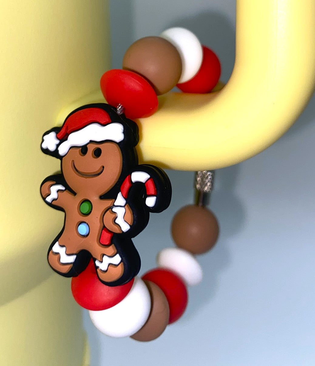 Christmas Gingerbread Man Stanley Tumbler Cup Handle Charm