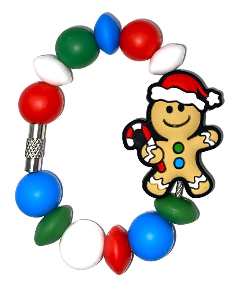 Santa Gingerbread Man Stanley Tumbler Cup Handle Charm