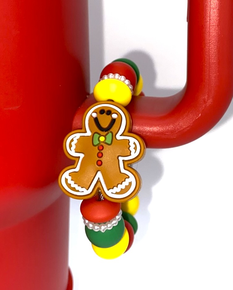 Happy Gingerbread Man Stanley Tumbler Cup Handle Charm
