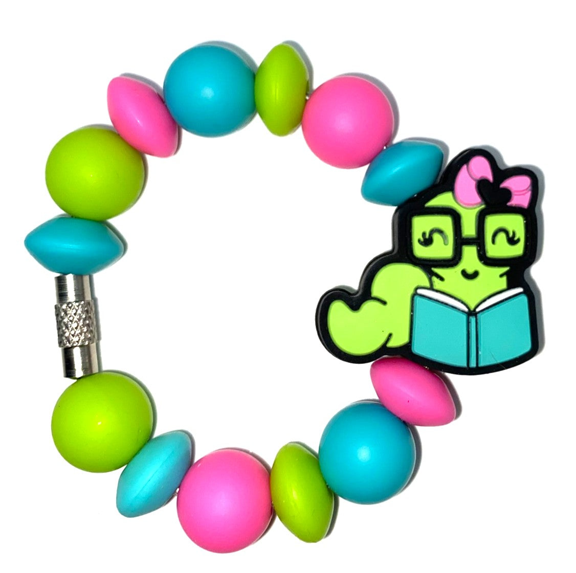 Girl Bookworm w/Pink Bow Penny Paige Stanley Tumbler Cup Handle Charm