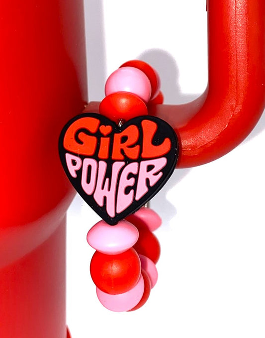 Girl Power Heart Stanley Tumbler Cup Handle Charm
