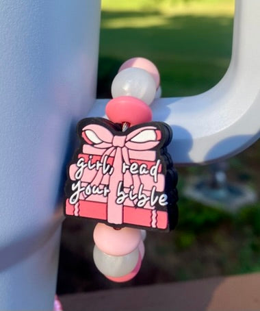 Girl Read Your Bible Stanley Tumbler Cup Handle Charm