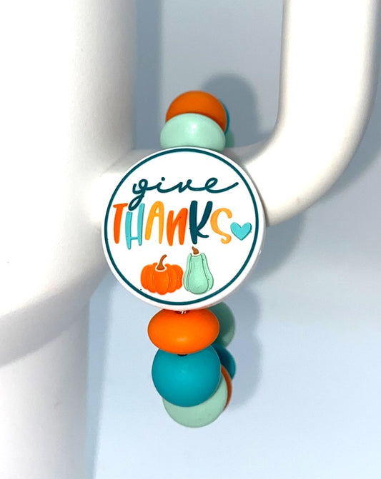 Give Thanks Thanksgiving Stanley Tumbler Cup Handle Charm