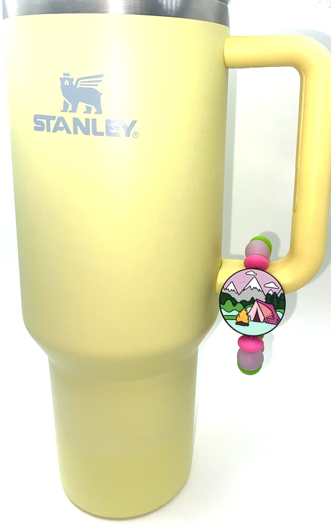 Let's Go Glamping Tent Mountain Scene Stanley Tumbler Cup Handle Charm