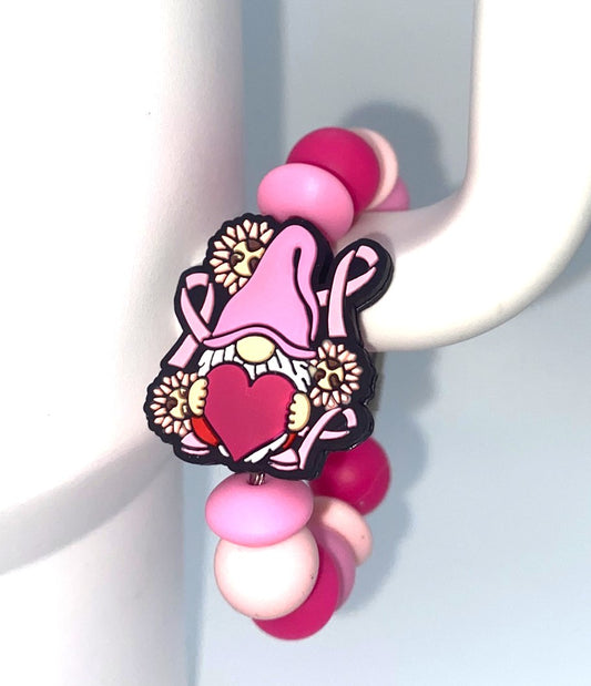 Gnome Breast Cancer Awareness Stanley Tumbler Cup Handle Charm