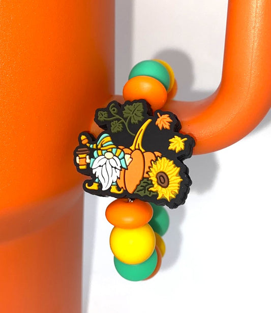 Gnome Fall Pumpkins Stanley Tumbler Cup Handle Charm