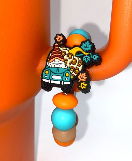 Gnome Fall Truck Pumpkins Stanley Tumbler Cup Handle Charm