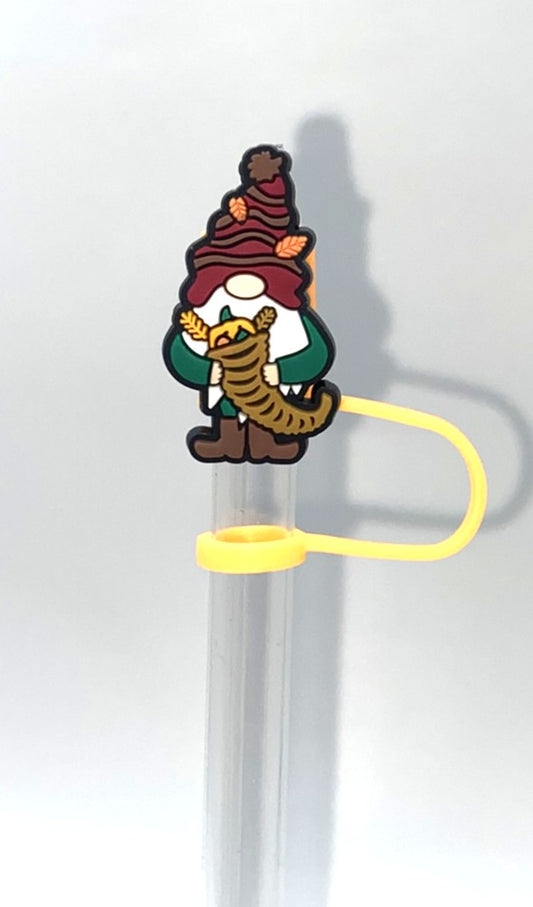 Cornucopia Gnome Thanksgiving Fall Straw Topper