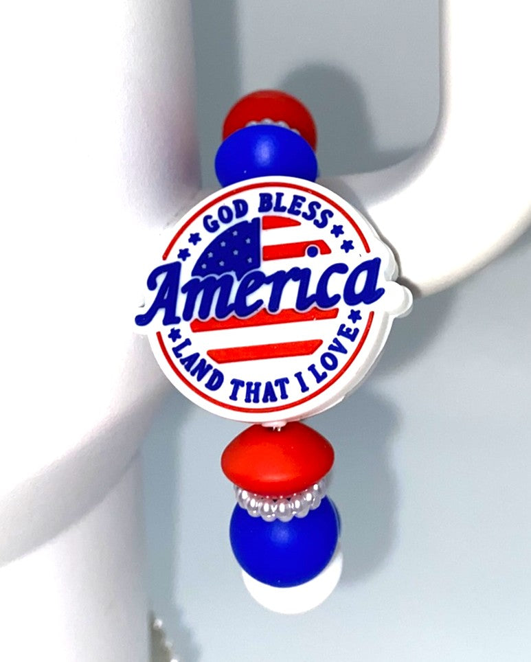 God Bless America Stanley Tumbler Cup Handle Charm