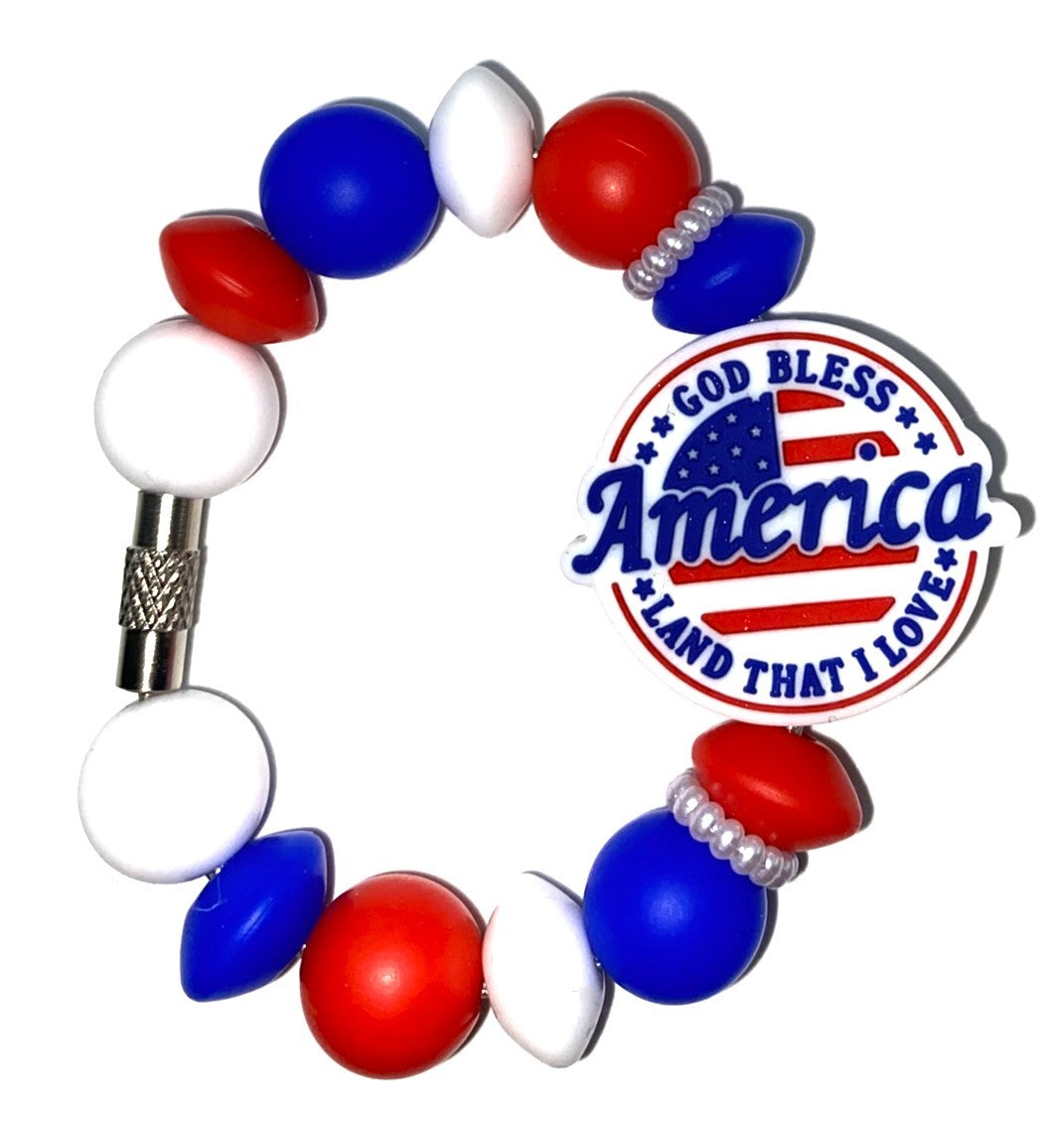 God Bless America Stanley Tumbler Cup Handle Charm