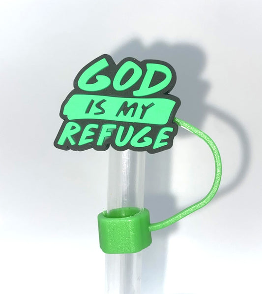 God Is My Refuge Straw Topper