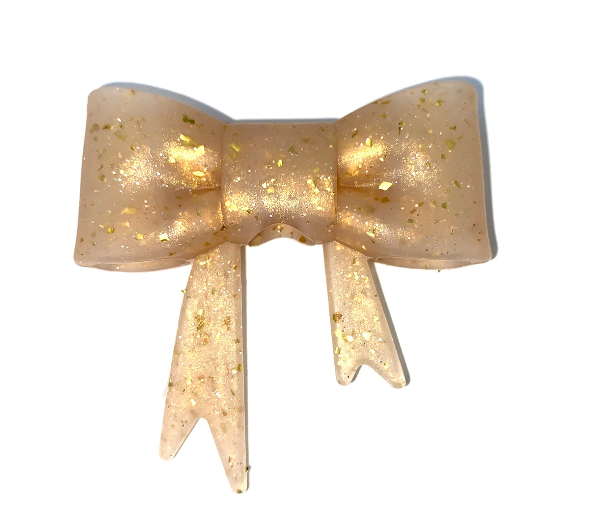 Gold Confetti Glitter Bow Straw Topper