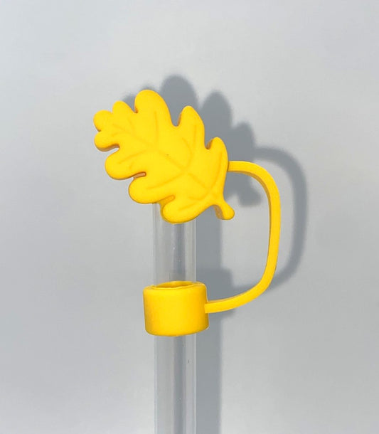 Gold Yellow Fall Leaf 3D Straw Topper