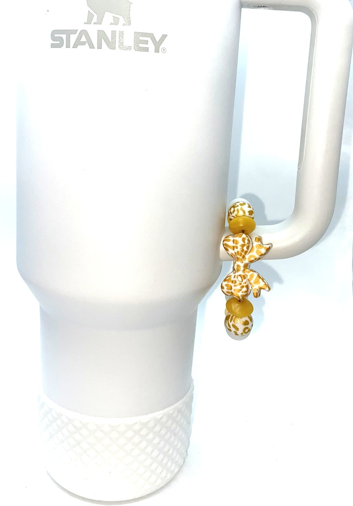 Gold Leopard Print Coquette Bow Stanley Tumbler Cup Handle Charm