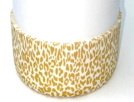 White & Gold Cheetah Print Stanley Tumbler Boot Sleeve #78