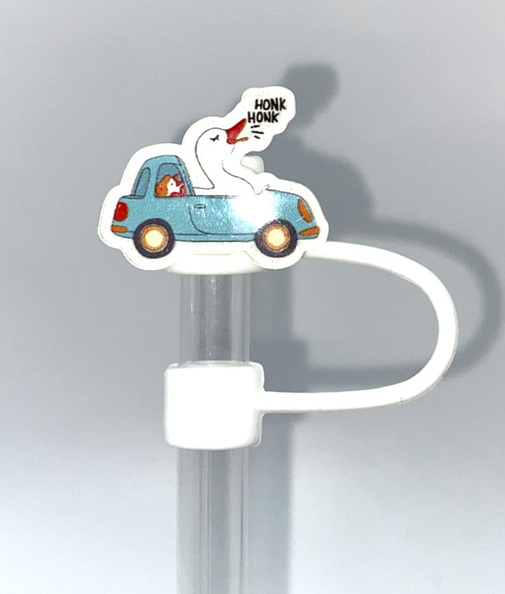 Honk Honk Goose Driving Car Straw Topper