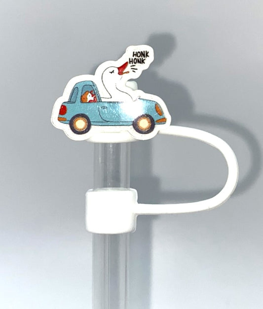 Honk Honk Goose Driving Car Straw Topper