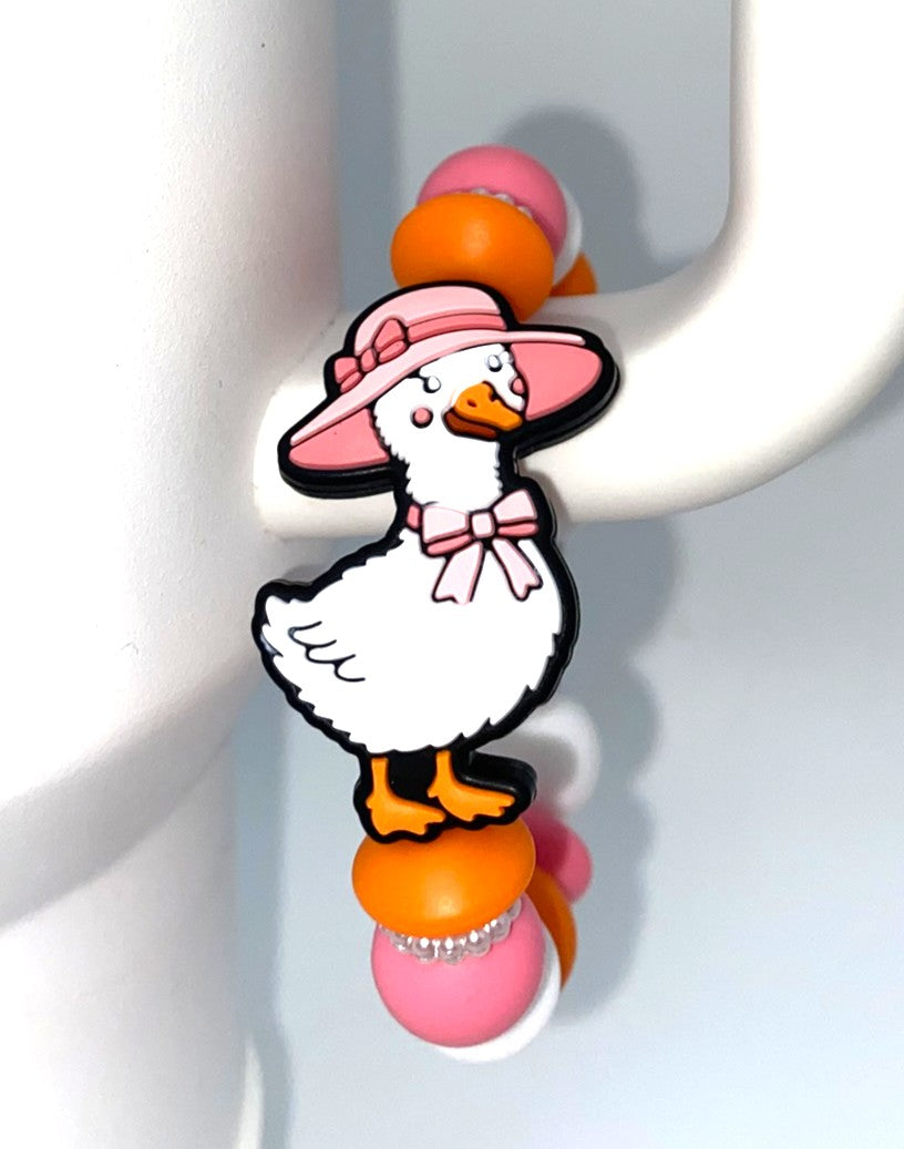 Goose with Pink Hat Stanley Tumbler Cup Handle Charm