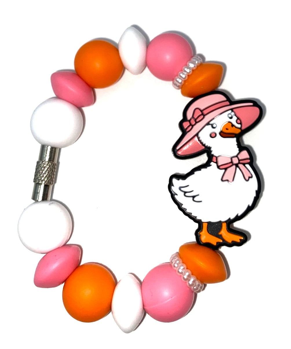Goose with Pink Hat Stanley Tumbler Cup Handle Charm