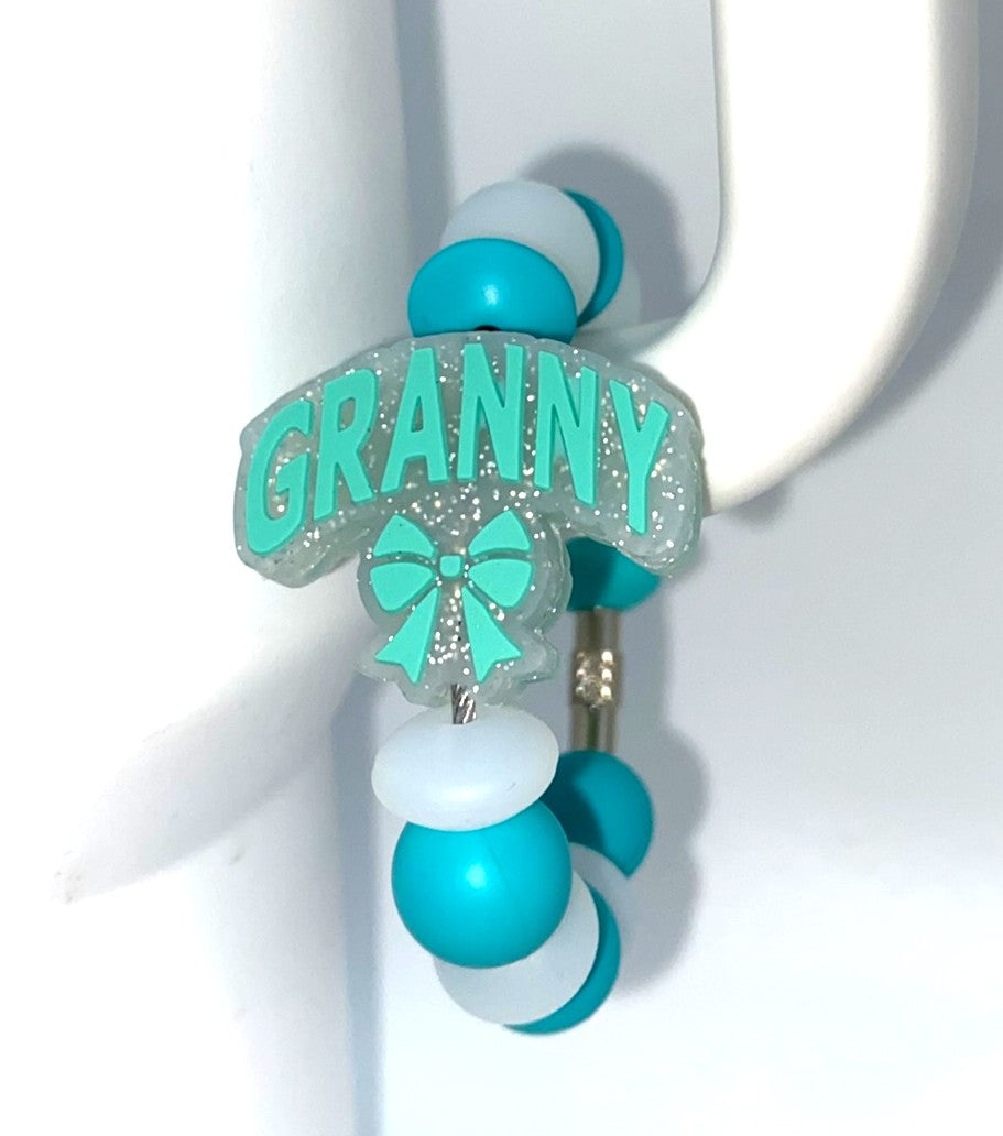 Granny Glitter Bow Stanley Tumbler Cup Handle Charm