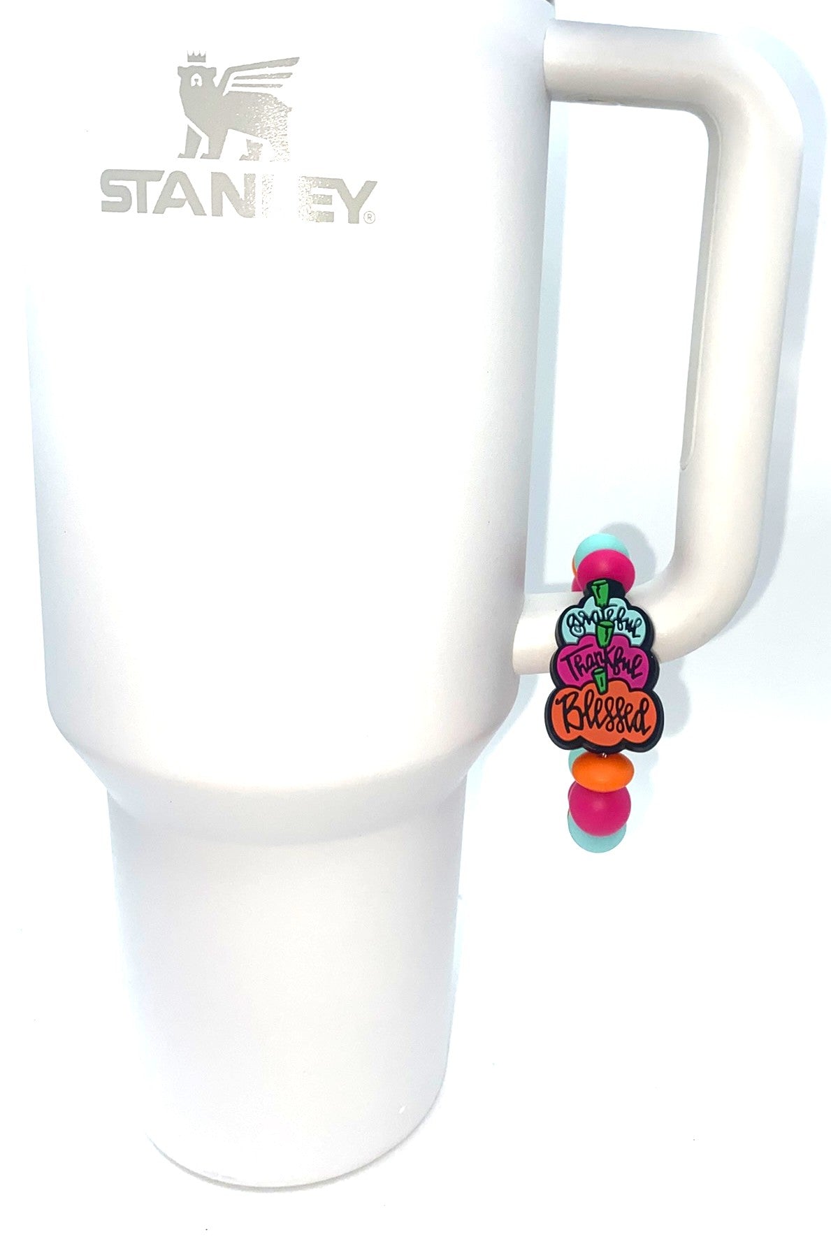 Grateful Thankful Blessed Pumpkins Thanksgiving Stanley Tumbler Cup Handle Charm