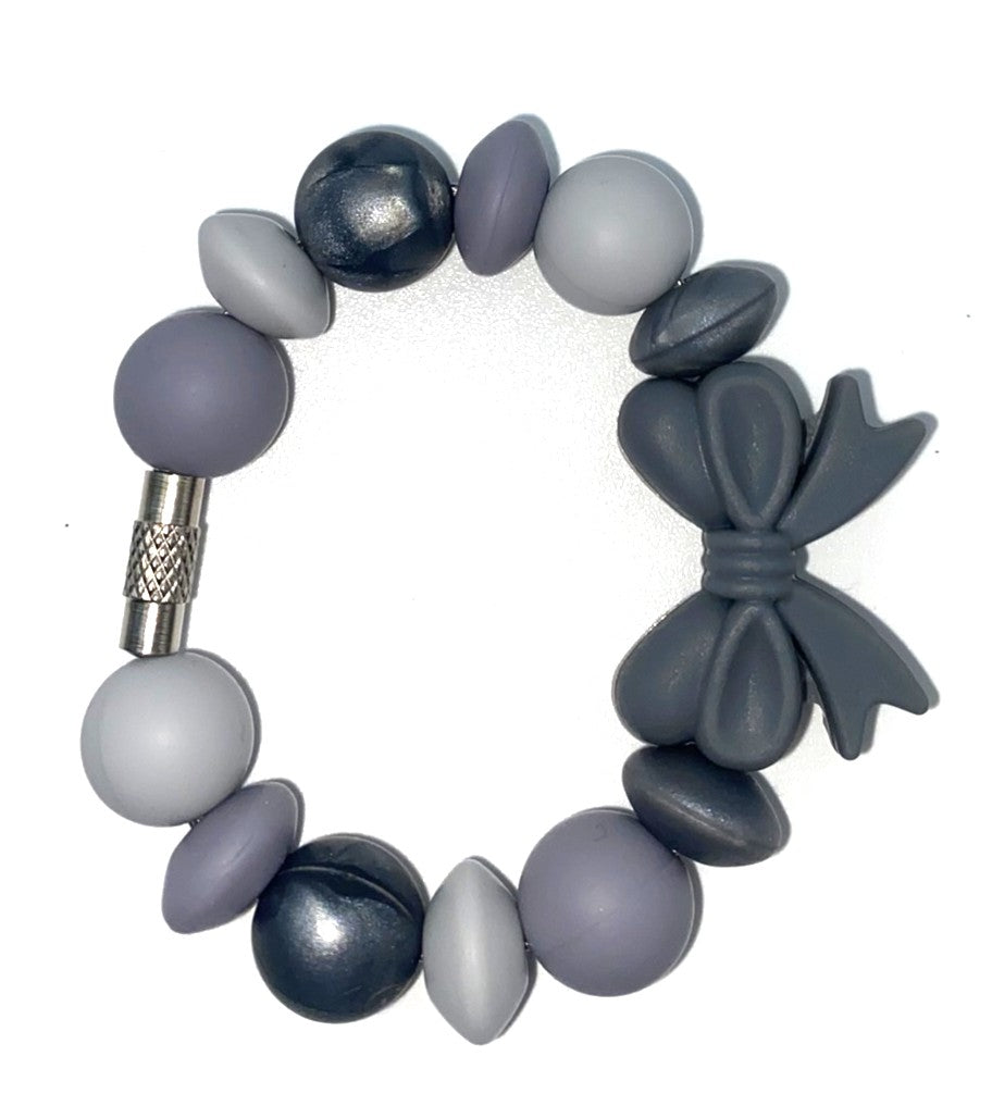 Gray Coquette Bow Stanley Tumbler Cup Handle Charm