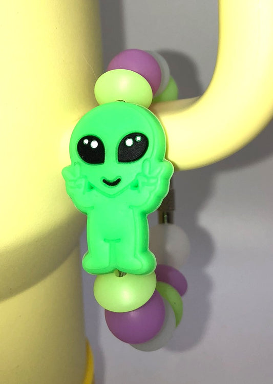 Green Alien Glow In The Dark Stanley Tumbler Cup Handle Charm