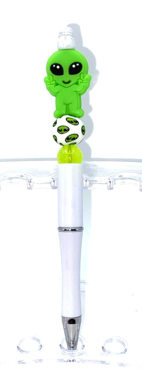 Green Alien Beaded Pen