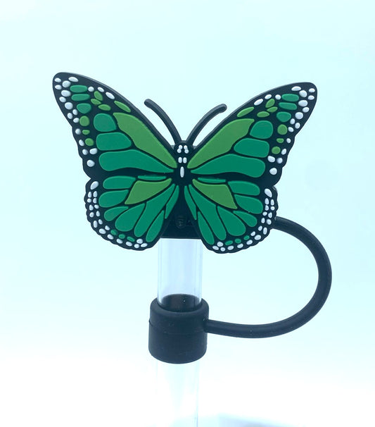 Green Monarch Butterfly Straw Topper