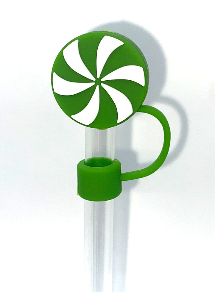 Green Swirl Candy 3D Straw Topper