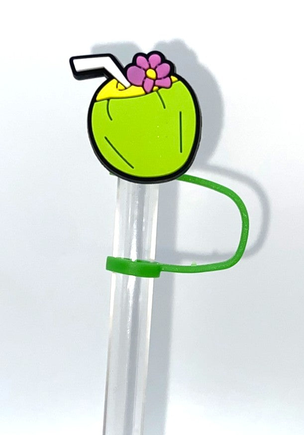 Green Coconut Tropical Drink Summer Straw Topper
