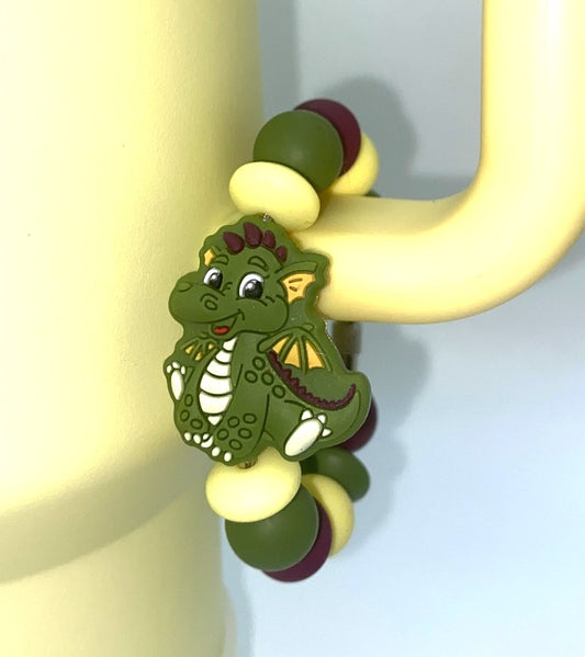 Green Dragon Dinosaur Stanley Tumbler Cup Handle Charm