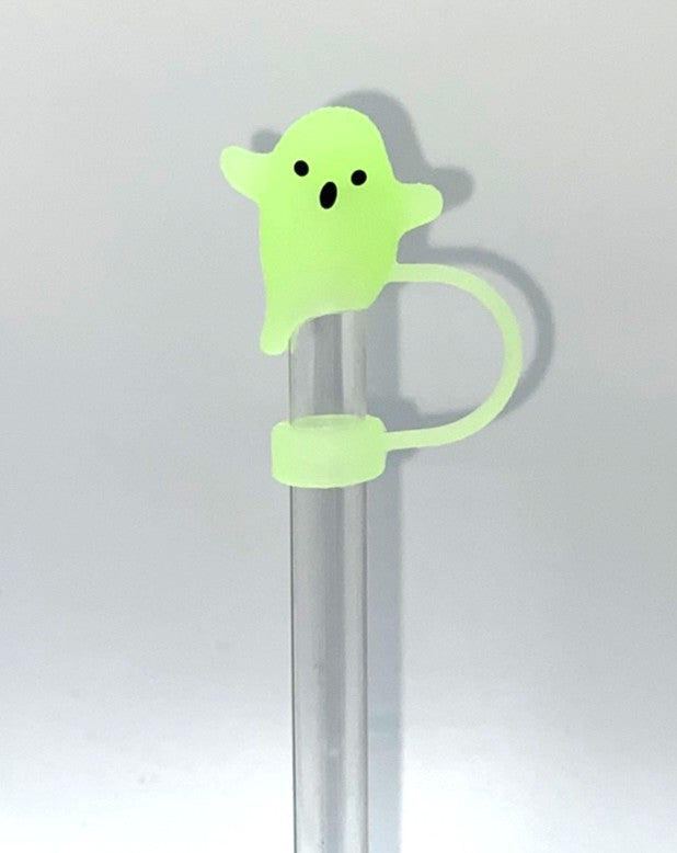 Green Ghost Glow in the Dark 3D Straw Topper
