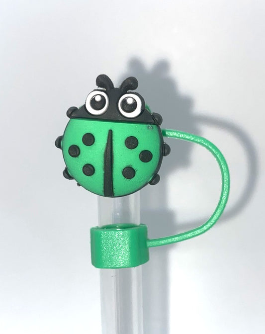 Ladybug Green Straw Topper