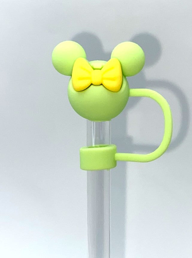 Green Magical Girl Mouse Ears w/Yellow Bow 3D Straw Topper