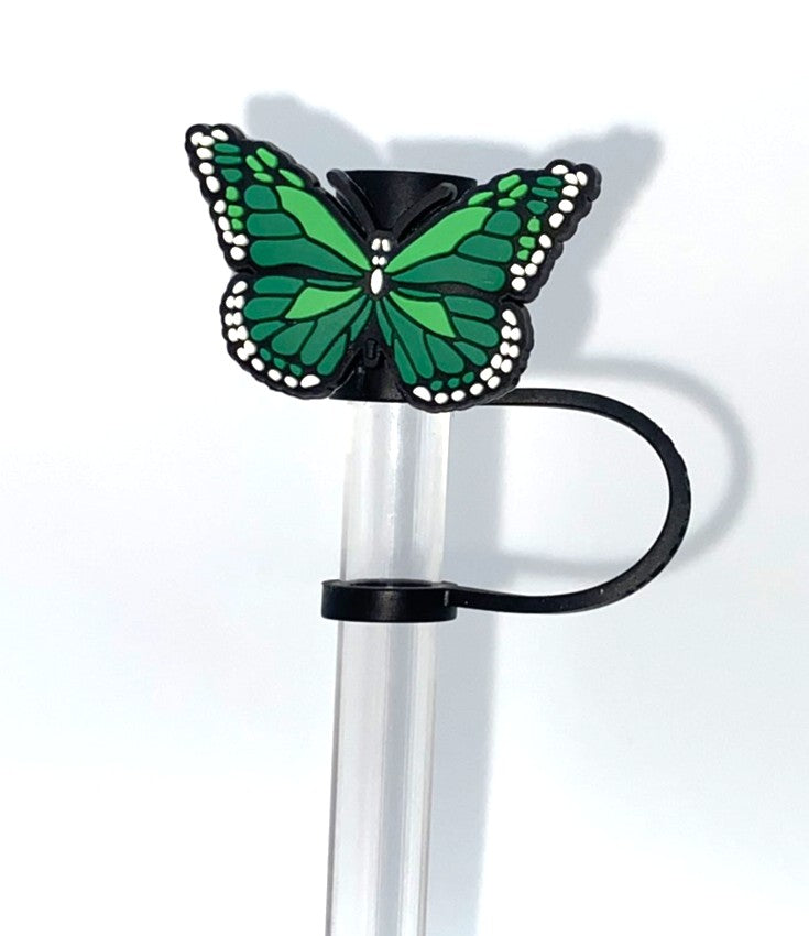 Green Monarch Butterfly #2 Straw Topper