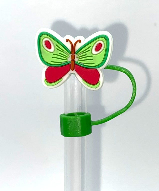 Green & Red Butterfly Straw Topper