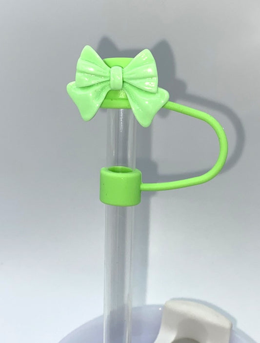 Soft Green Resin Bow Straw Topper
