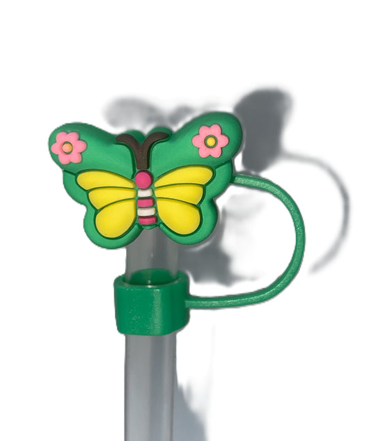 Green Butterfly Straw Topper