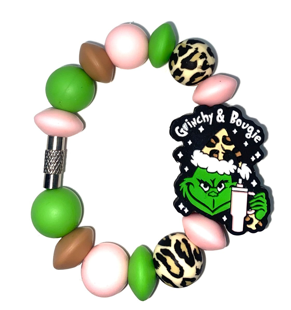 Grinchy & Bougie Mean Green Guy Christmas Stanley Tumbler Cup Handle Charm